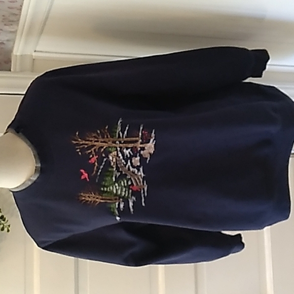 Vintage Southern Lady Christmas 🎄 Cardinal sweatshirt 1X - Picture 1 of 5